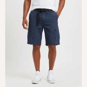 Denali NWT Men's Tech Fabric Cargo Shorts Size 38 Navy Blue Quick Dry Belted